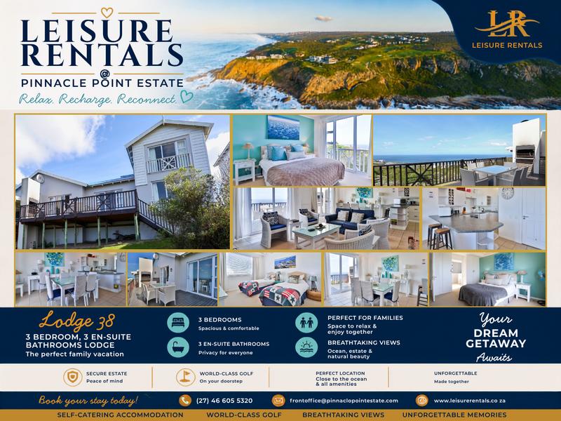 To Let 3 Bedroom Property for Rent in Pinnacle Point Golf Estate Western Cape